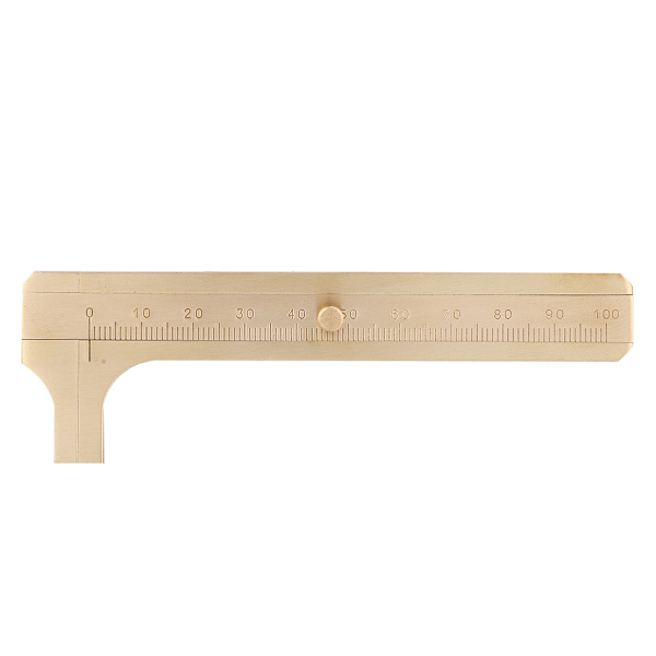 Messing Vernier Caliper Enkelt Skala Smykker Måler Linjal 0-100mm