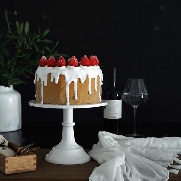 Metallirautainen kakkuteline Pyöreä jalusta Jälkiruokateline Cupcake Display Leipomoastiat Valkoinen hääjuhla De White