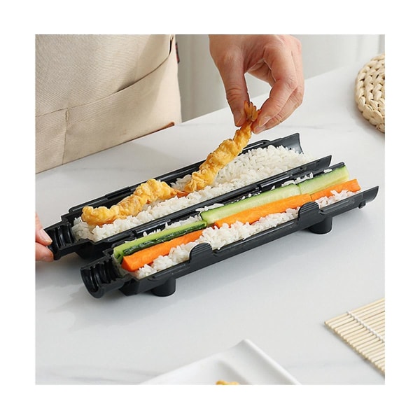 10-pak gør-det-selv-sushimaskine Sushi-værktøj Hurtig sushi Japansk valset riskød Køkken Bento-tilbehør Black