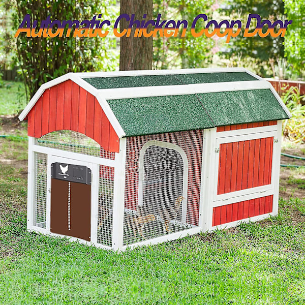 Automatisk hönshusdörr Light Sense Dörröppnare Fjäderfä Garden Chicken Duck Dörröppnare Praktisk kyckling Husdjur Burar Dörr Red no pattern
