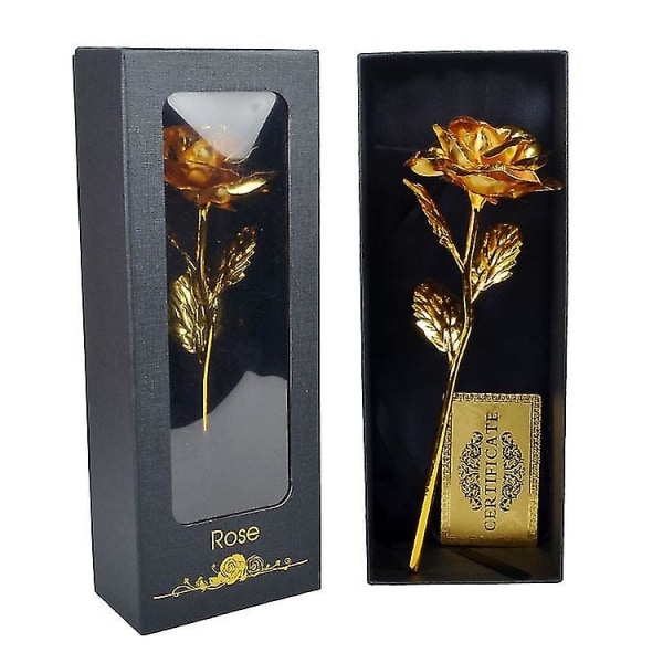 2pc Gold Plated Eternity Rose In Gift Box H -ES