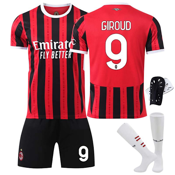 2425 AC Milan hovedtrøje rød Giroud fodboldtrøje B 18(100-110cm)