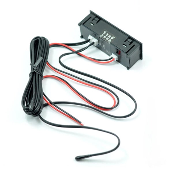Termometer Voltmeter Bil 12v 3 i 1 Mätare Elektronisk Klocka LED Digital Display Red