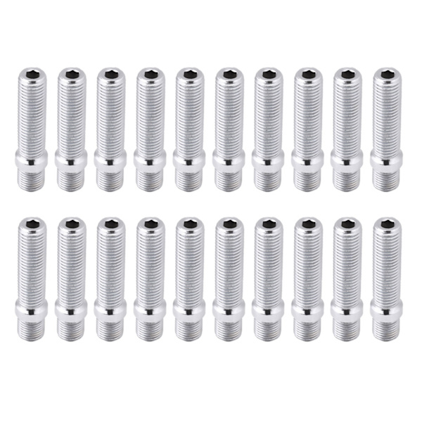20 stk. 50 mm forlængede hjulbolte konvertering 12x1,5 til 12x1,5 skrue adapter passer til A4 1998-2008