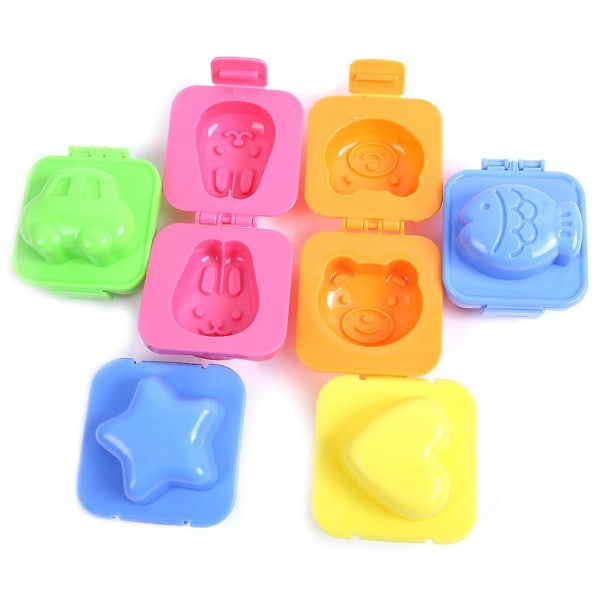 6 bitar kokt ägg Sushi Form Bento Maker Smörgåsskärare Mould random