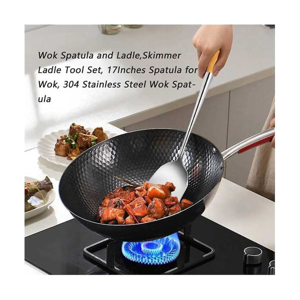 Friteringsspatel, 17 tums spatel för wok, rostfri wok spatel silver f38d |  silver | Fyndiq