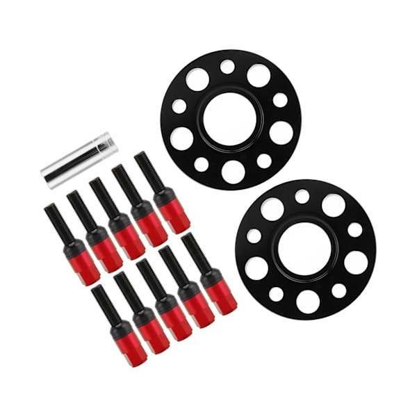 Car Hub Centric Wheel Spacers Kit 15mm Muokkaus Korjaus Vaihto A4/A6/A7/A8/Q5/RS5 Punainen