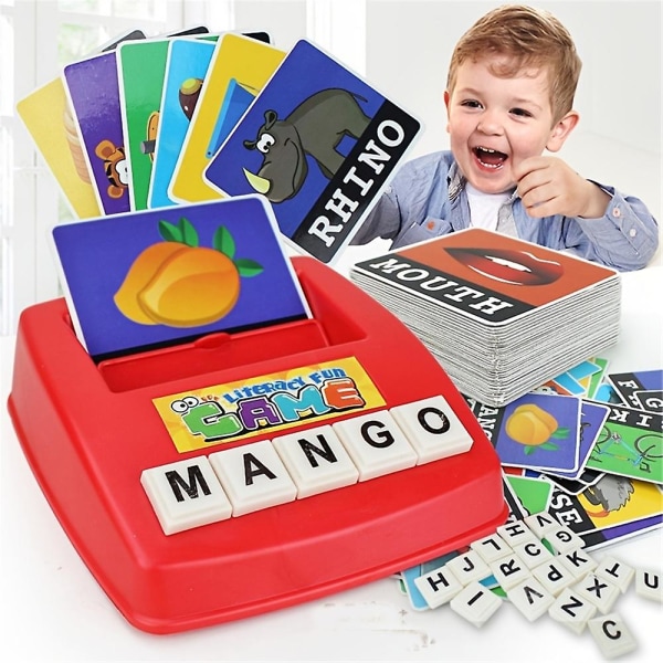 Matchande bokstavsspel Stavning Engelska alfabetet Bokstäver Kort Ordigenkänning Tidig förskoleutbildning Leksaker som är kompatibla med barn
