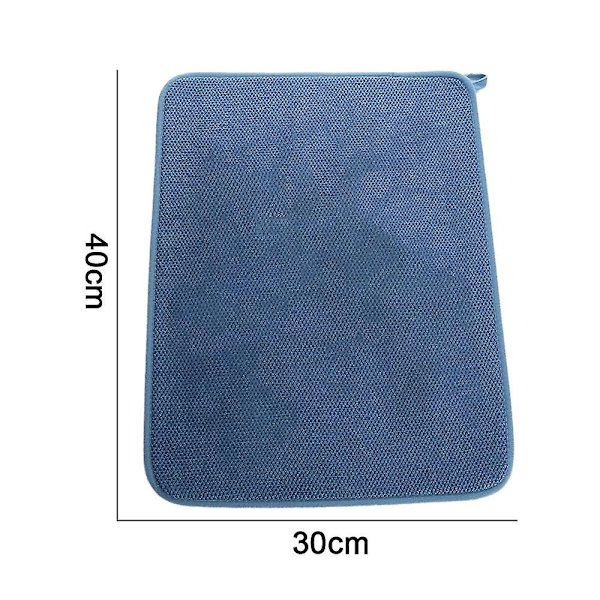Opvaskematte i Mikrofiber, Superabsorberende, Mikrofiber Opvaskematte Blue