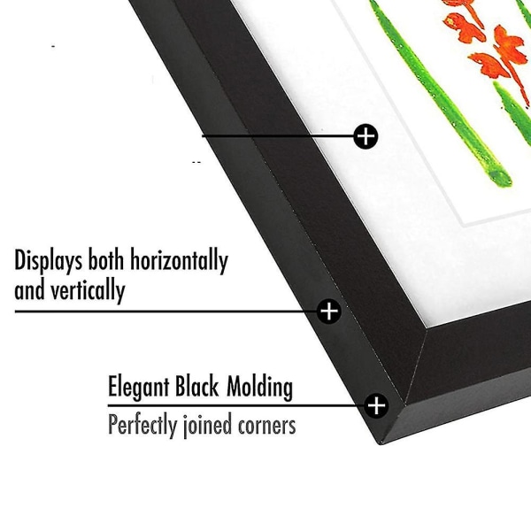 Barneramme for kunstverk - Frontåpning, enkel utskifting av kunstverk, tegninger, bilderammer for vegg og bord Black