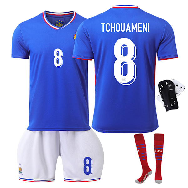 2024 EM Frankrike hemfotbollströja+strumpa+benskydd-Joan Armeni 22(120-130cm)