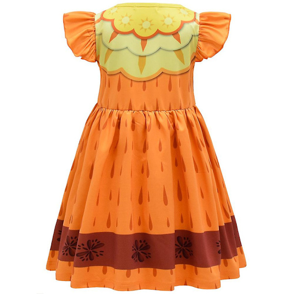 Flickor Mirabel Disney Encanto Madrigal Prinsessklänning Karneval Barn Cosplay Kostym-C 6-7 Years