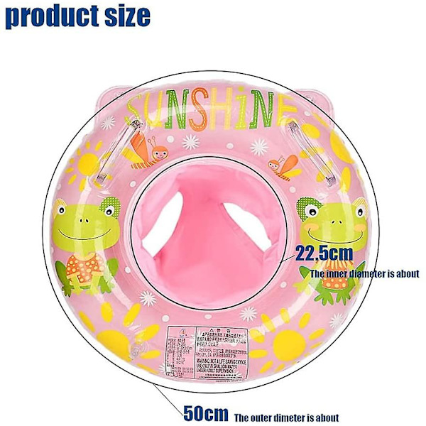 Baby uimarengas, uimaapuvälineet Baby puhallettava kelluntarengas uimaistuin Baby leluille 6 kk - 36 kk Frog - pink