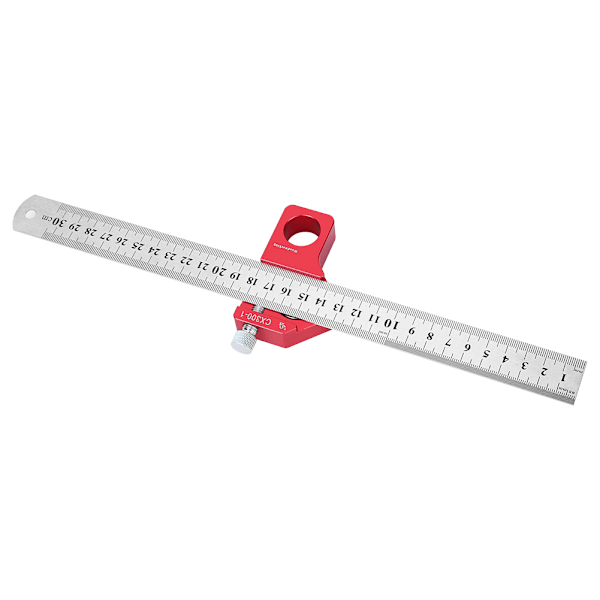 CX300-1 Tømmerbearbeiding Skriving Linjal 300MM/11.81in Bærbar Rett Mål Markering Verktøy