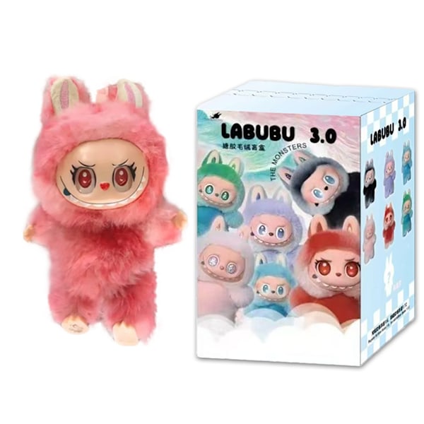 Labubu V3 The Monsters Big Into Energy-serien Vinyl Plysvedhæng Blind Box Face Doll Actionfigur Nøglering Gave C