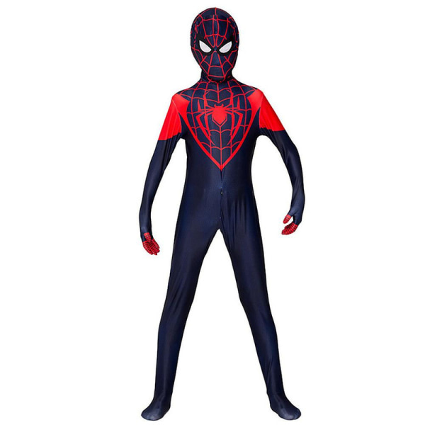 3-9 År Børn Spider-Man Miles Morales Cosplay Jumpsuit Fancy Dress Up Bodysuit Halloween Party Kostume Gave 3-4 Years