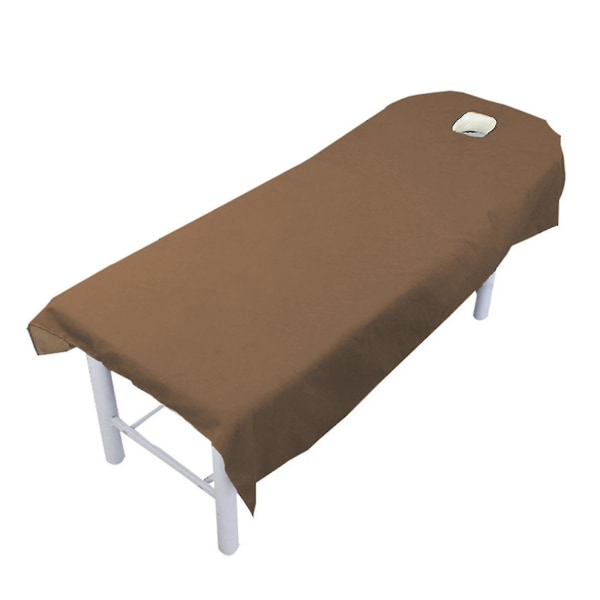 Massagebordsduk med ansiktshål Tvättbar återanvändbar cover Coffee 120cmx190cm Opening