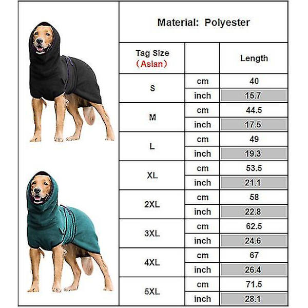 Håndklæde Badekåbe til Hunde, Tørt Håndklæde til Hvalpe, Varmt Tøj til Hunde Army Green 4XL