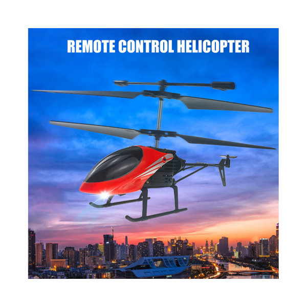 Rød fjernbetjening minihelikopter med gyroskop