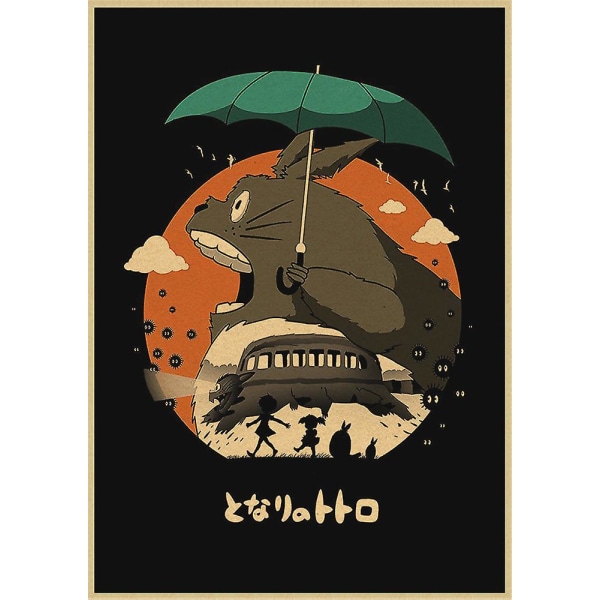 Vintage Retro Paper Anime Poster Tonari No Totoro Miyazaki Väggdekor Vintage Heminredning Barnrumsdekoration 29 42X30CM
