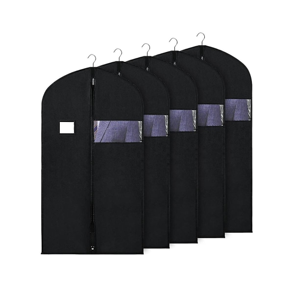 5 kpl puku riippukassit Vaatteiden säilytyssuojat läpinäkyvällä ikkunalla ja henkilöllisyystodistuksen pidikkeellä kylpytakille ja hautalle