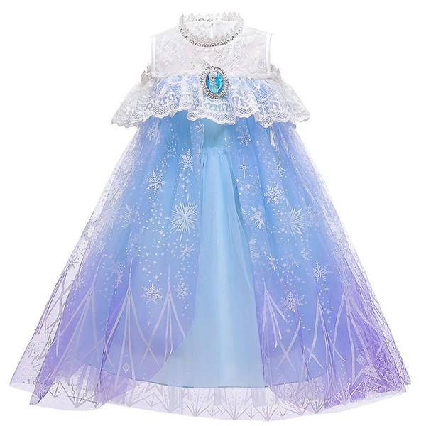 4-8 år Børn Piger Frosne Elsa Cosplay Fest Prinsesse Kjole 5-6Years