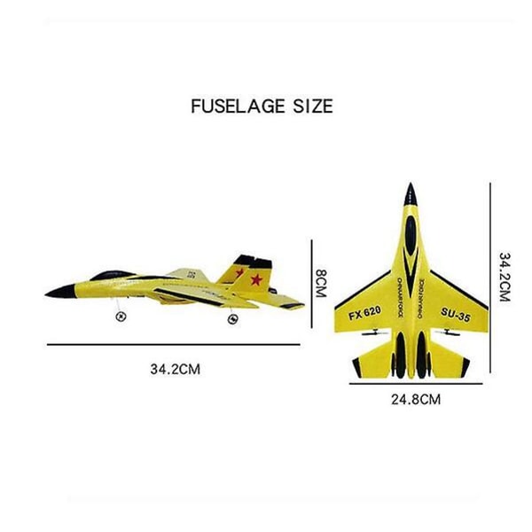 Su 35 Flyvemaskine RC Fjernstyret Flyvemaskine Controller Su-35 Jagerfly Model Flyvemaskine Børn Yellow