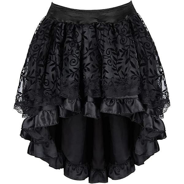 Szivyshi Dame Overbust Sweetheart Lace Up Plastic Bones Corset Bustier Top -ge Black Corset With Skirt *L