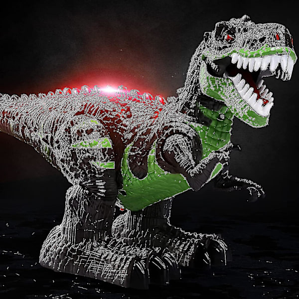 2,4 GHz Fjernstyret Dinosaur Legetøj, Gående Robotdinosaur Med LED Lys & Lyd, Simulation