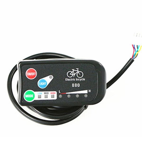 LED-display 24V 36V 48V Elcykel KT LED LED 880 E-cykel Kontrollpanel Display Elcykel black
