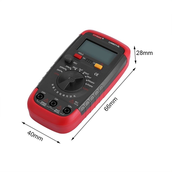 Digital kapacitansmätare Multimeter Professionell kondensatortestare 0,1pf - 20 000uf med LCD-bakgrundsljus -hg