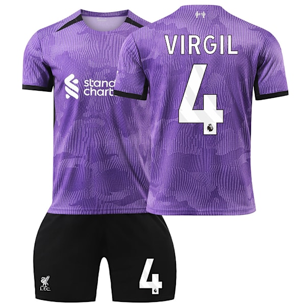 2324 Liverpool FC Andre drakt Borte Jersey Fotballdrakt Sesongsett-Virgil XL(180-185cm)