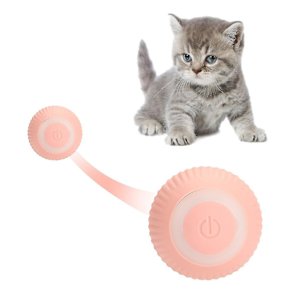 Interaktiv smart kattleksak Automatisk rullande kattboll Självrörande kattungeleksaker pink