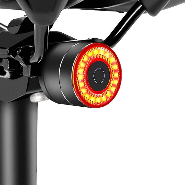 Smart cykelbaglygte med automatisk bremseregistrering, ultralys LED-baglygte til natkørsel Vandtæt