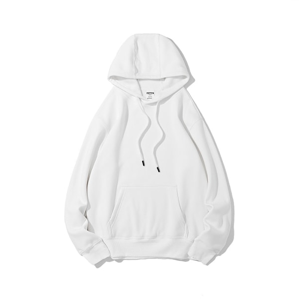 Høst og vinter stil fleece casual langærmet hættetrøje white XL