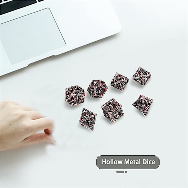 Set Hollow Metal Polyhedral Roolipeleihin D ja D ,d20 D12 D1
