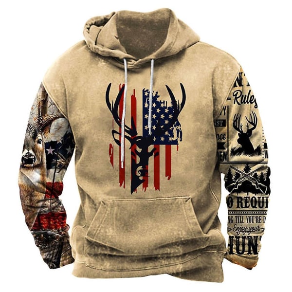 Mænds Mode Western Aztec Etnisk Hoodies Trøje Langærmet Hættetrøje Casual Print Tops C 4XL