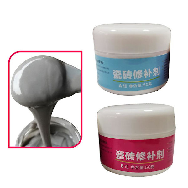 Magic Ceramic Tile Repair Agent - Ammetilat, Porcellan ja Suihkun Lasikuitujen Korjaus Gray Wihte
