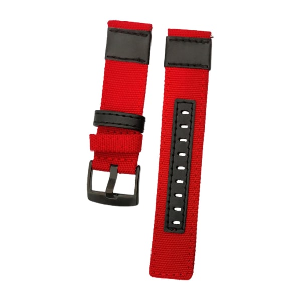 Klokkearmbånd fortykket Sterk seighet Hurtigutløser 20mm/22mm Universal Nylon armbåndsurrem Kompatibel Samsung S3/s2 Red 22 mm