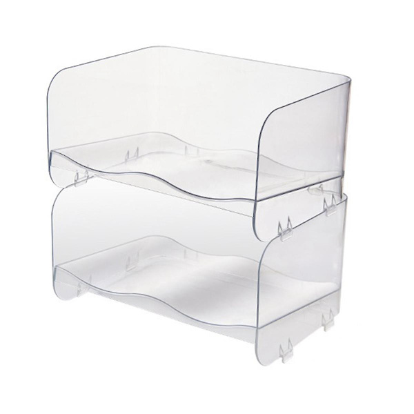 Krus Oppbevaringsstativ Skrivebord Multi-lags Transparent Støvtett Husholdning Stablet Organizer Oppbevaring R