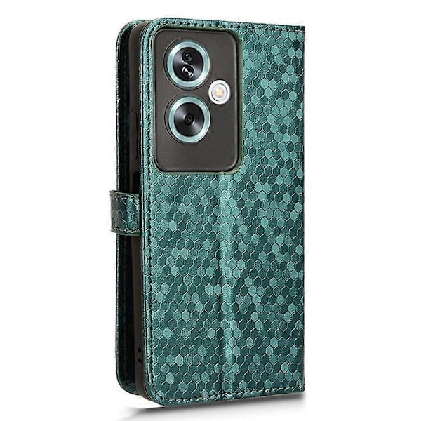 Kompatibelt för Oppo A79 5G / A2 5G Magnetiskt Telefonfodral Läder Präglat Prickmönster Skydd Green