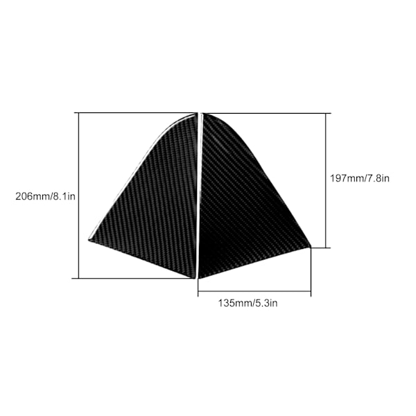 Par bakre trekant vindu klistremerke deksel karbonfiber dekorativt panel passer til Chevrolet Cruze 2009‑2015