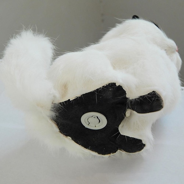 Real Sheep Hair Simulation Cat Plush Toy Elektronisk Kjæledyr Dukke Med Mjau Lyd Søt Kjæledyr Leke For Barn Brown