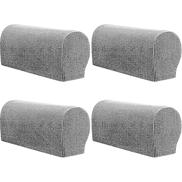 4 stycken stretch soffarmstödsskydd, halkfria, för soffstol (svart) light grey