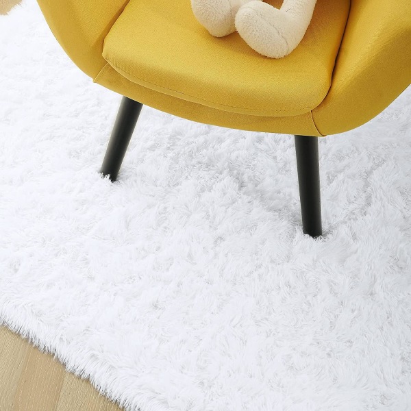 Knfe Soft Fluffy Area Mattor För Sovrum Barnrum Plysch Shaggy Nursery Matta Furry Throw Mattor För Pojkar Gi White 3.3 * 4 Feet