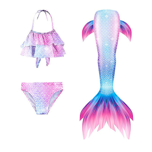 Tredelt havfrue-badedragt til børn Mermaid Tail-badedragt/flere stilarter at vælge imellem Style10 150cm