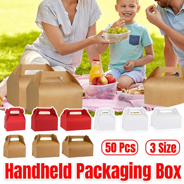 50 st Portabla Bakverk Kartonger Bageri Tårta Lådor Takeaway Förpackningslådor för Bakverk
