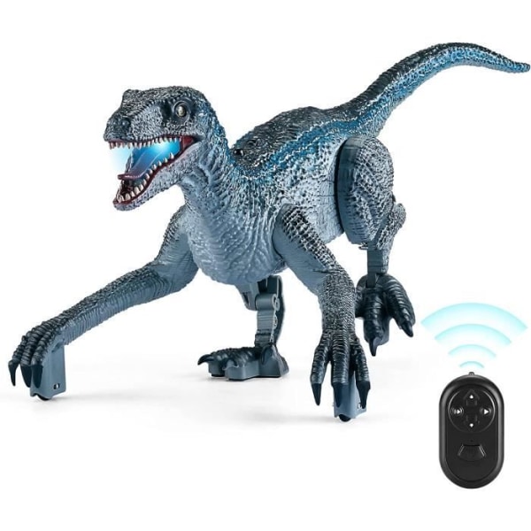 Remote Control Dinosaur Toy for Children, Remote Control Dinosaur Toy with Sound and Lights That Walk and Roar-Blue