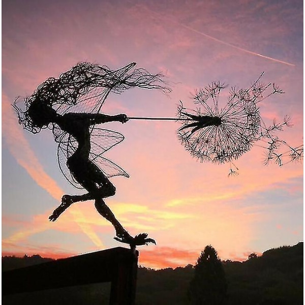 Dancing Fairy Dandelion Statue Ornament Stakes Dandelion G