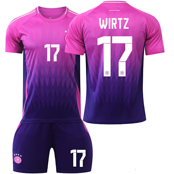 2024 Tyskland EM-cup bortfotballdrakt Wirtz-drakt A 16(90-100cm)
